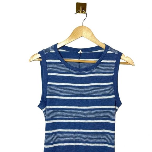 Nordstrom BP Knit Striped Cut-Out Back Midi Dress in Blue/White Size S - Picture 6 of 13